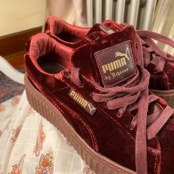 Puma X Fenty Rihanna Creeper Vintage OG• Pre-Loved Velvet Burgundy • Size 6 - Picture 4 of 8